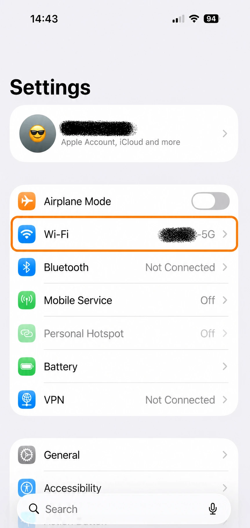 iPhone setup screenshot 1