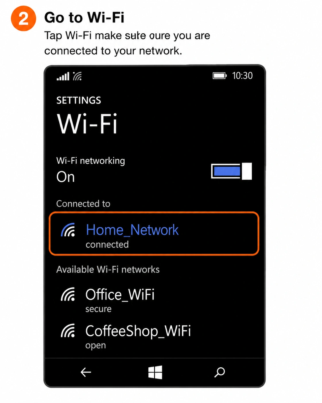 Windows Phone setup screenshot 2