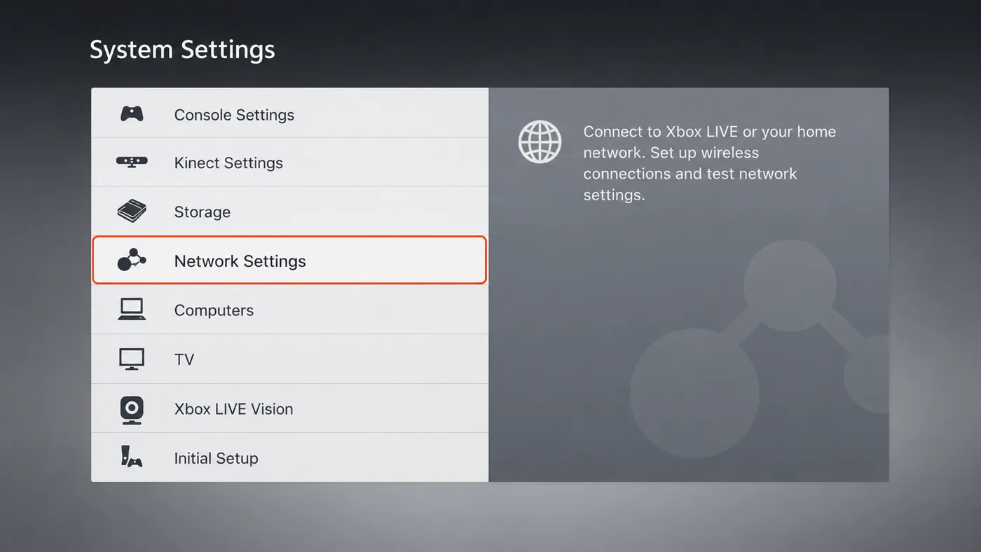 Xbox 360 setup screenshot 1