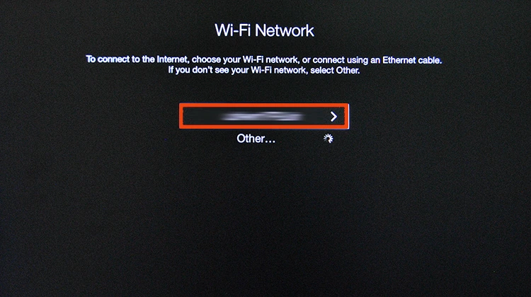 Apple TV 3 setup screenshot 2