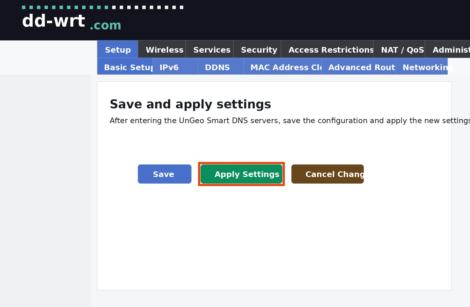 DD-WRT Router setup screenshot 3