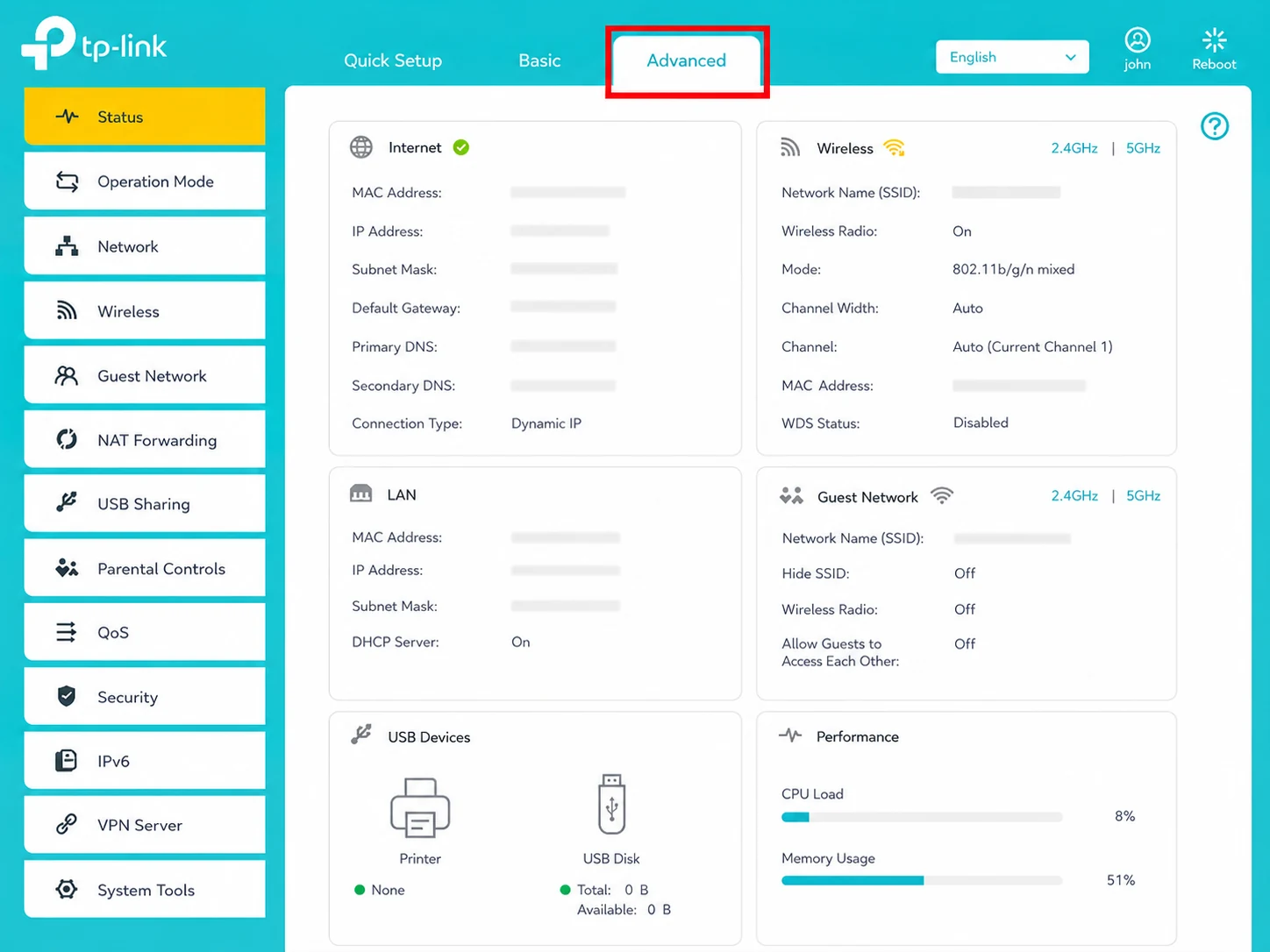 TP-Link Router setup screenshot 1